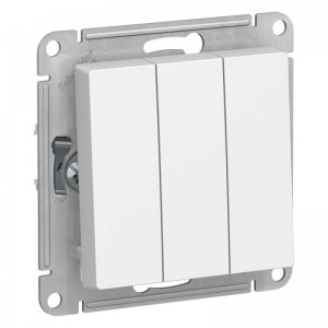 Выключатель трехклавишный Schneider Electric AtlasDesign 10A 250V белый ATN000131