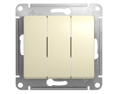 Выключатель трехклавишный Schneider Electric Glossa 10A 250V бежевый GSL000231